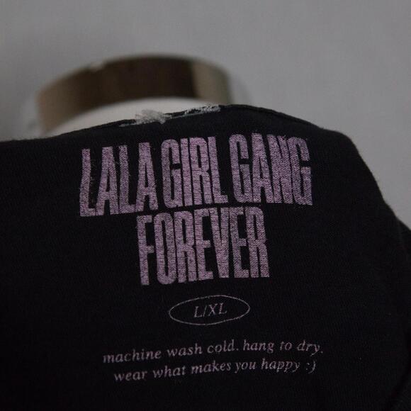 Dressed in LaLa Girl Gang Forever Land Shirt Oversized Black Sz L / XL - Picture 5 of 5